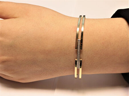 Altın Kaburga Kelepçe Bilezik