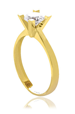  Altın Tek Taş Yüzük