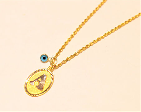 Altın Nostaljik A Harfli Halat Zincir