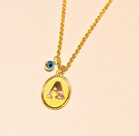 Altın Nostaljik A Harfli Halat Zincir