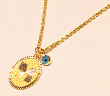 Altın Nostaljik M Harfli Halat Zincir