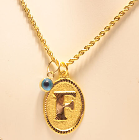 Altın Nostaljik F Harfli Halat Zincir