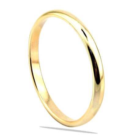 Altın Düz Bombeli Alyans 20029