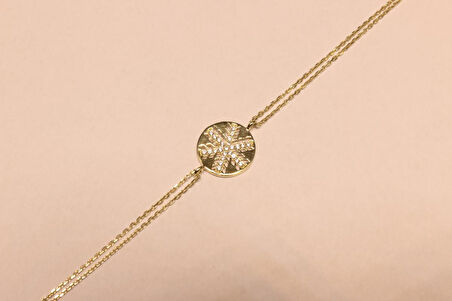 Altın Kar Tanesi Model Bileklik