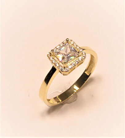 Altın Baget Taşlı Yüzük