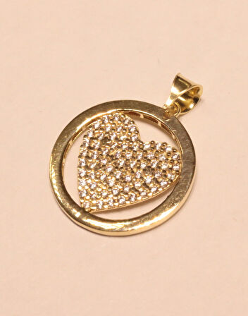 Altın Kalp Kadın Kolye Ucu  