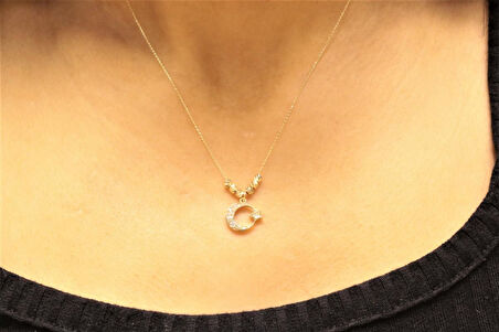 Altın Ay Yıldız Kolye Ucu ve Zinciri