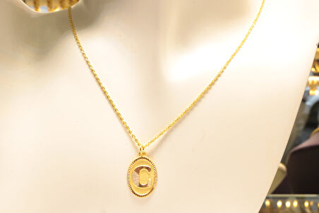 Altın Halat Zincirli Nostaljik C Harfi