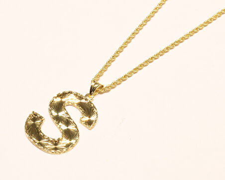  Altın Halat Zincirli S Harfi