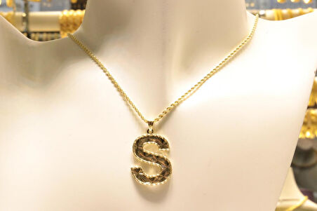  Altın Halat Zincirli S Harfi