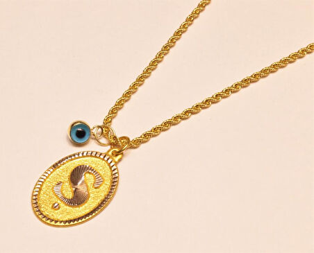 Altın Nostaljik Ş Harfli Halat Zincir