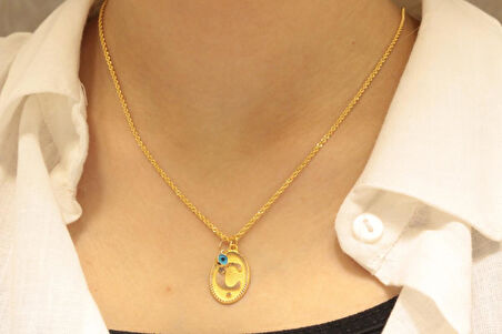 Altın Nostaljik Ç Harfli Halat Zincir