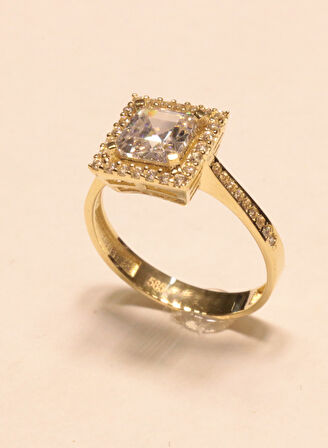 Altın Baget Taşlı Yüzük