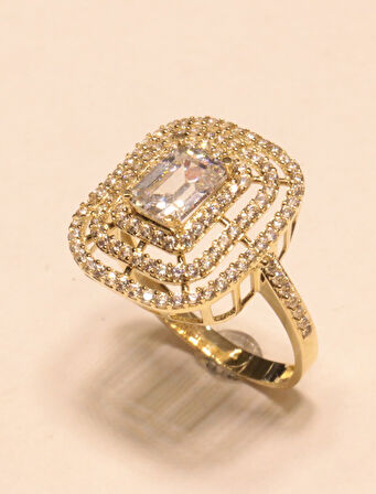 Altın Baget Taşlı Yüzük