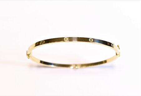 Altın Çivili Kelepçe Bilezik