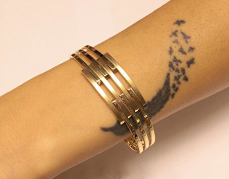 Altın Kaburga Kelepçe Bilezik