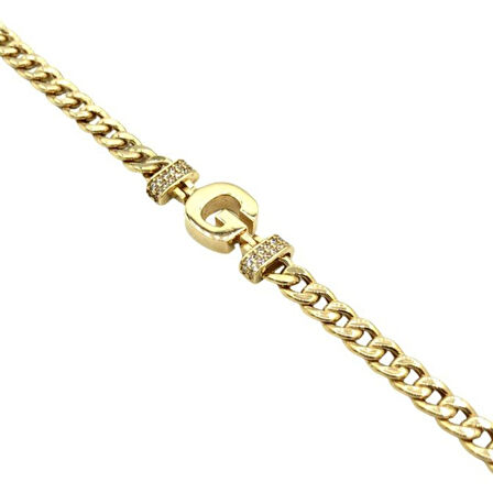 Altın G Harfli Gurmet Bileklik-Künye