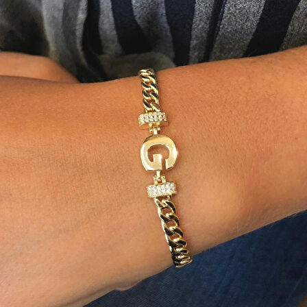 Altın G Harfli Gurmet Bileklik-Künye