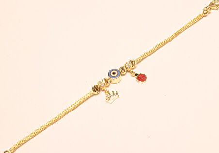 Altın Charm Çocuk Künyesi