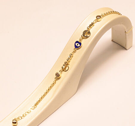 Altın Dorika Toplu Nazar Göz Bileklik