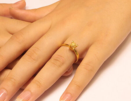 Altın Tek Top Yüzük