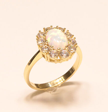 Altın Opal Taşlı Yüzük