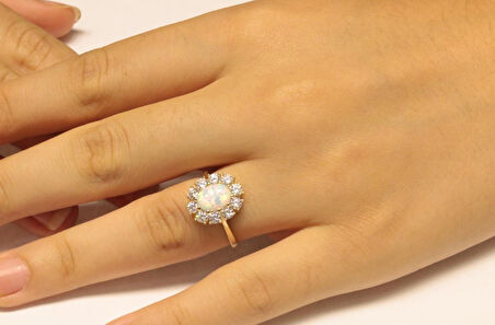 Altın Opal Taşlı Yüzük