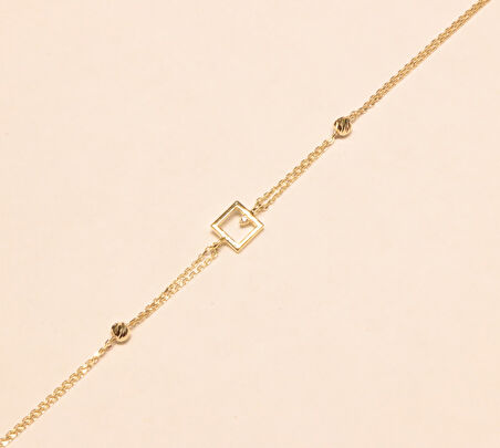 Altın Kare Model Bileklik