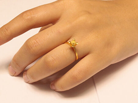  14 Ayar Altın Tek Top Taşsız Yüzük