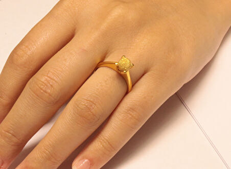  14 Ayar Altın Tek Top Taşsız Yüzük