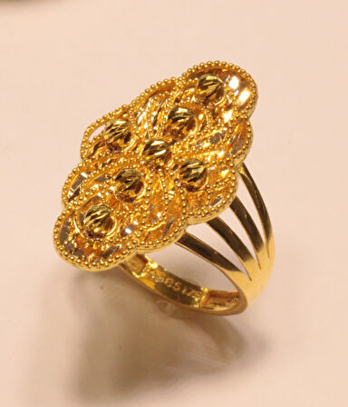 14 Ayar Altın Taşsız  Dorika Toplu Yüzük