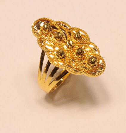 14 Ayar Altın Taşsız  Dorika Toplu Yüzük