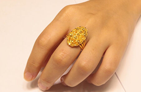 14 Ayar Altın Taşsız  Dorika Toplu Yüzük