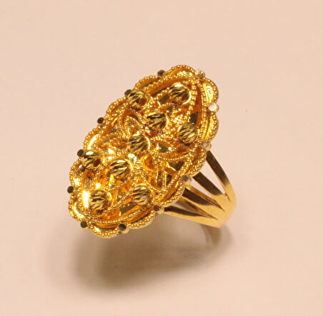 14 Ayar Altın Taşsız  Dorika Toplu Yüzük