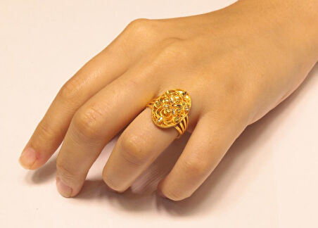 14 Ayar Altın Taşsız  Dorika Toplu Yüzük