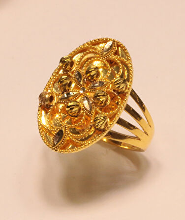 14 Ayar Altın Taşsız  Dorika Toplu Yüzük