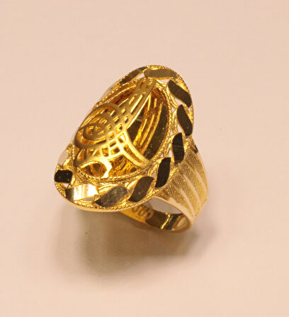 14 Ayar Altın Tuğralı Model Yüzük