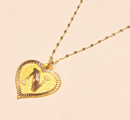 Altın N Harfli Aynalı Zincir