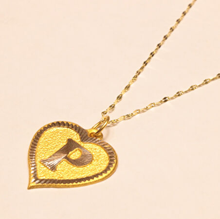 Altın P Harfli Aynalı Zincir