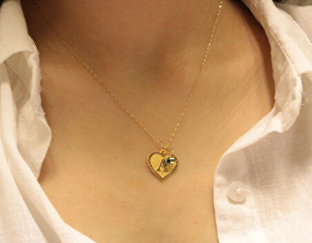 14 Ayar Altın A Harfli Aynalı Zincir