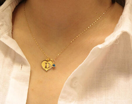 14 Ayar Altın D Harfli Aynalı Zincir