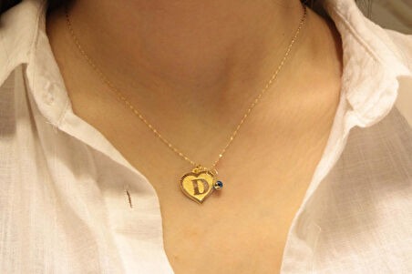 14 Ayar Altın D Harfli Aynalı Zincir