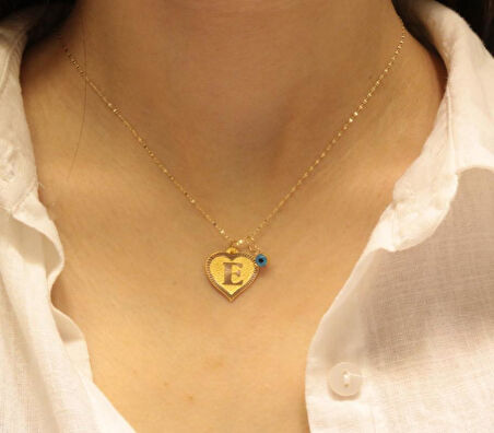 14 Ayar Altın E Harfli Aynalı Zincir