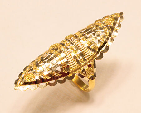 14 Ayar Altın Hint Model Yüzük