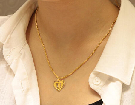 14 Ayar Altın Halat Zincirli U Harfi