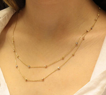 14 Ayar Altın Dorika Toplu Zincir