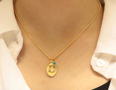 Altın Nostaljik D Harfli Halat Zincir