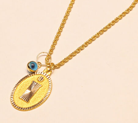 Altın Nostaljik İ Harfli Halat Zincir