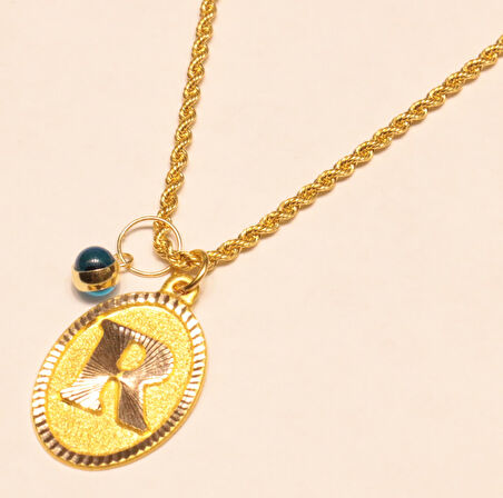 Altın Nostaljik R Harfli Halat Zincir