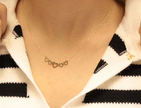 14 Ayar Altın Kalp Figürlü Hayalet Kolye